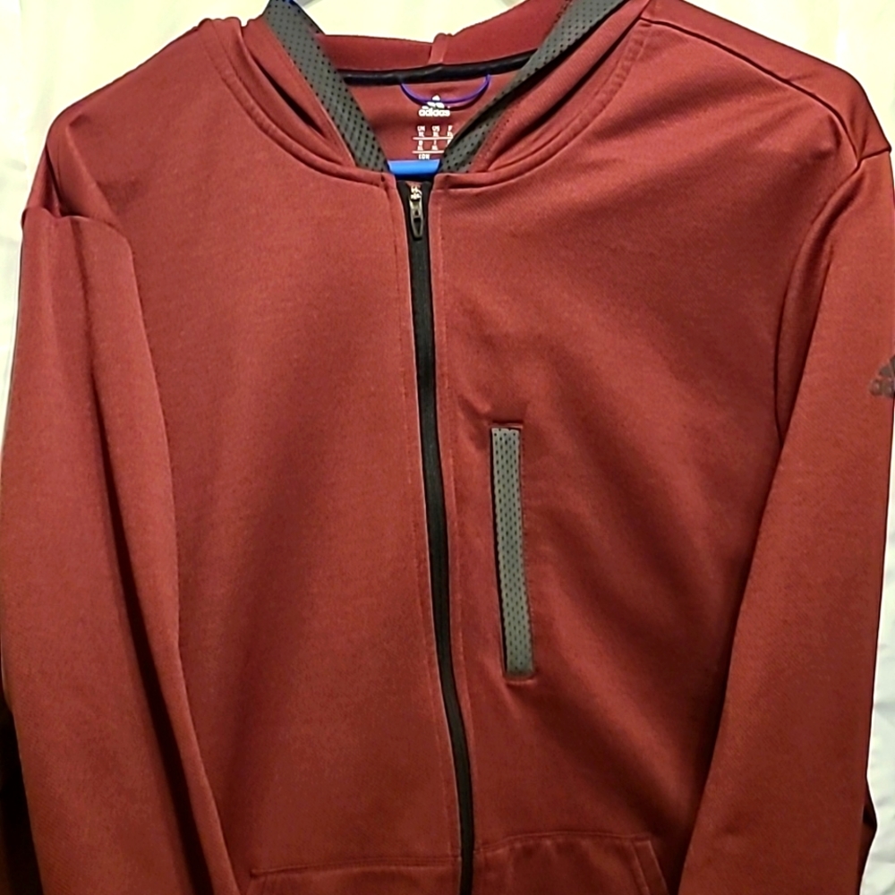 Adidas Maroon XL zip up (like new)